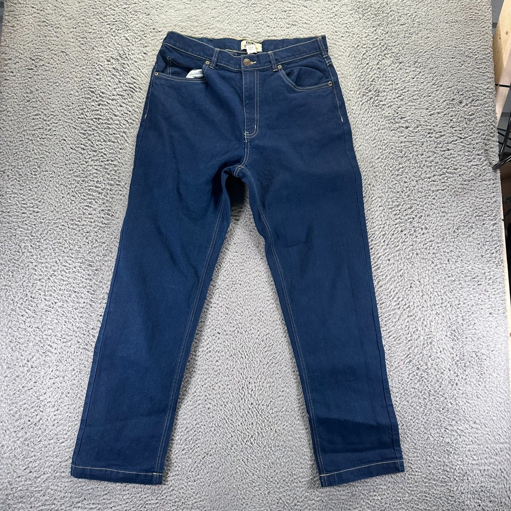 Duke Jeans Men's 34x30 Blue Cotton Denim Straight Leg Travel Workwear Stretch